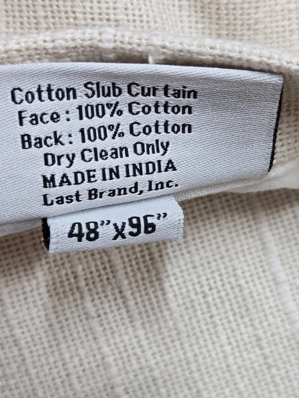 QUINCE Set Of 2 48x96 Cotton Slub Curtains Natural 1091